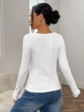EZwear Square Neck Ribbed Knit Tee